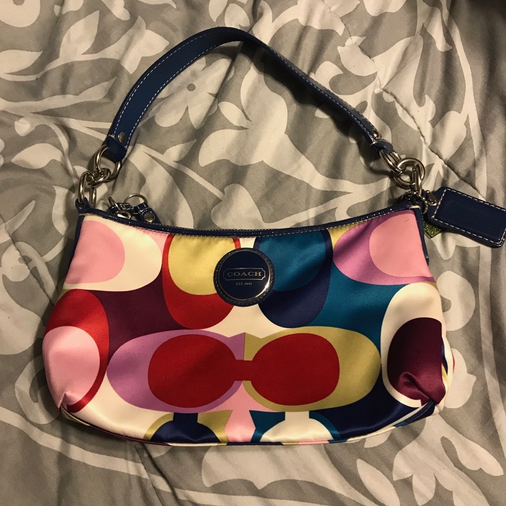 Coach Colorful Purse With Detachable Strap